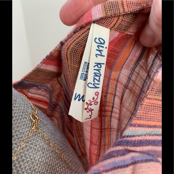 Cute Striped Cross Over Crop Shirt - Picture 6 of 6